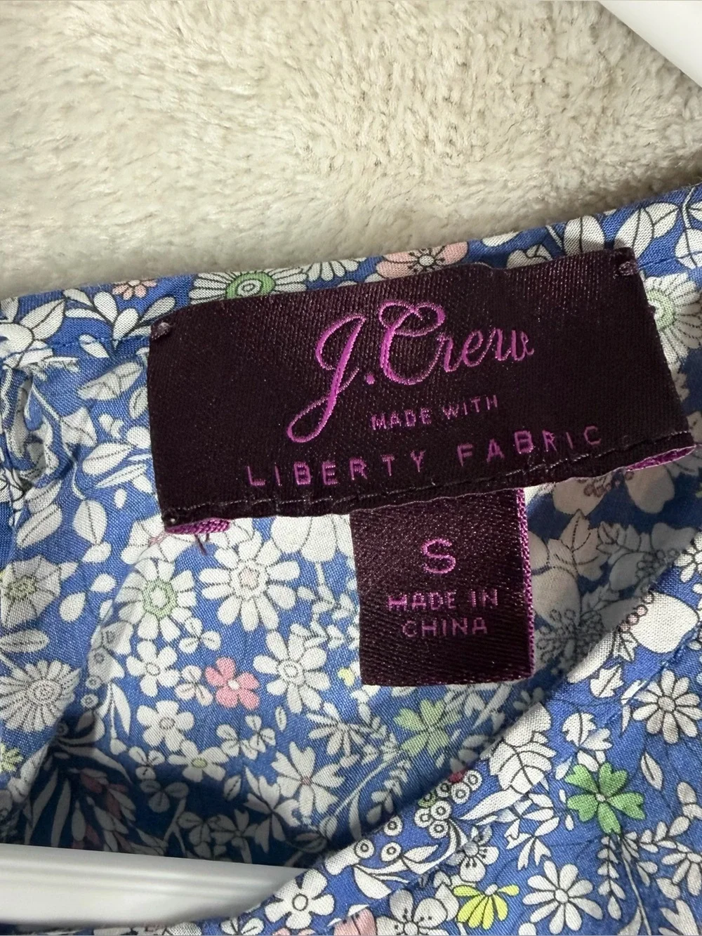 J CREW X LIBERTY Scalloped Cotton Poplin Shirt Women’s S‎ Blue Ditzy Floral Twee